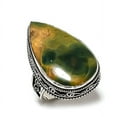 thumbnail image 2 of Natural Ocean Jasper Gemstone Handmade 925 Sterling Silver Jewelry Ring S.7, 2 of 2