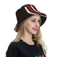 thumbnail image 4 of Yiaed USA Flag Cross Print Reflective Stripe Bucket Hat Unisex Funny Outdoor Fisherman Cap Beach Sun Hat, 4 of 5