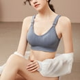 thumbnail image 4 of Nmnitkp Nursing Bras for Breastfeeding Antibacterial Fabric Seamless V Neck Mesh Maternity Bra Comfort Pregnancy Sleep Bralette,Breathable & Moisture-Absorbent Nursing Bras Blue,L, 4 of 9
