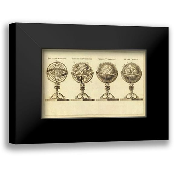 Lattre, Jean 14x11 Black Modern Framed Museum Art Print Titled - Spheres et Globes, 1791