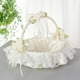 thumbnail image 4 of Moluckfu Canasta Beige Con Asa Y Encaje Cesta Para De Flores En Bodas, 4 of 8
