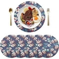 thumbnail image 2 of Coolnut Vintage Flower Round Placemat Set of 1, Non-Slip Heat Resistant & Waterproof Plate Pads for Dinner Table Table Placemats, 15.4 in Home Decor Gifts, 2 of 6