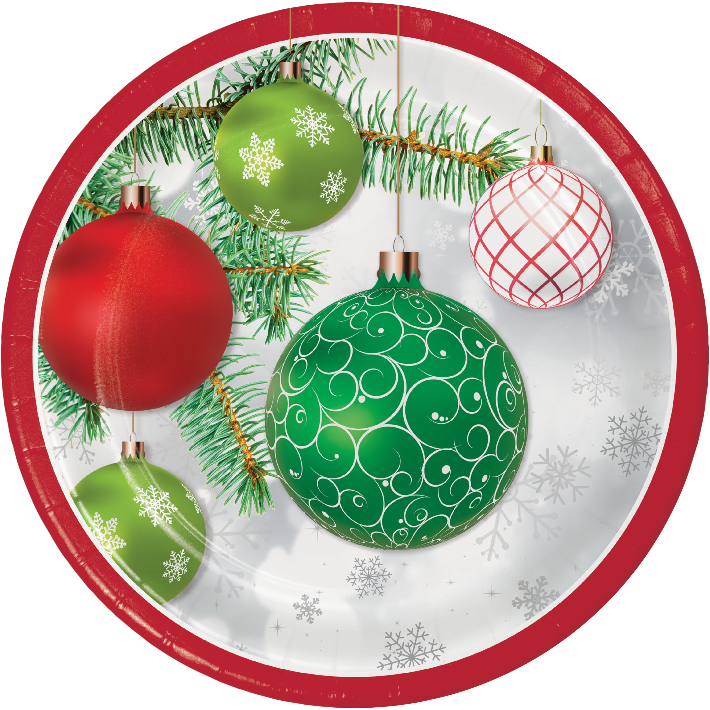 Ornaments Paper Plates, 24 Count Serves 24 Guests