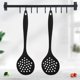 thumbnail image 3 of Silicone Skimmer Spoon Heat Resistant BPA Free Soup Strainer Slotted Spoon Kitchen Cooking Scoop Ladle for Filter Vegetable, Pasta and More (Black), 3 of 4
