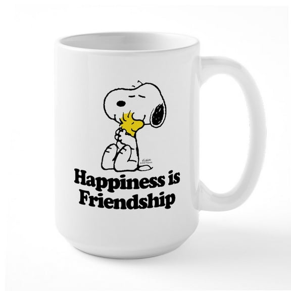 CafePress - Happiness Is Friendship Ceramic Mug - 15 oz Ceramic Large White Novelty Mug