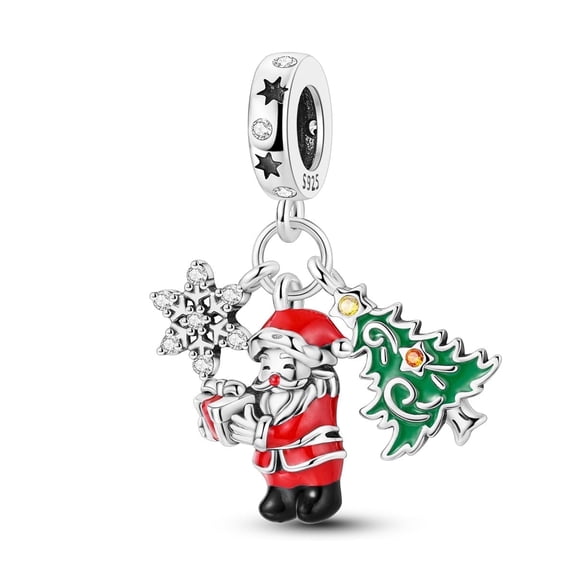 MULA Optional Christmas Santa Claus Love Heart 925 Sterling Silver DIY Charms AAA CZ fit Charms Bracelets for Women Jewelry