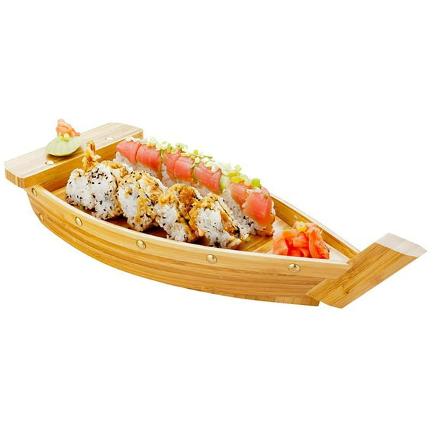 Large Bamboo Sushi Boat Wooden, Wooden Sushi Boat