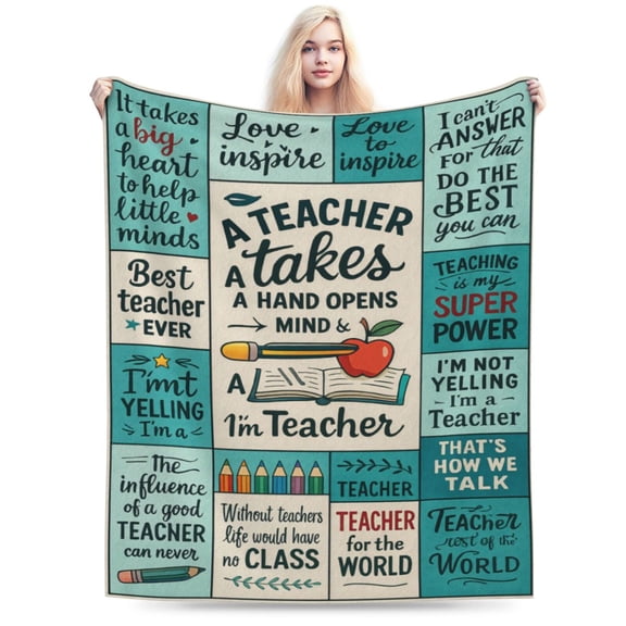 Teacher Appreciation Blanket Throw - Gift for Women, Birthday, Retirement, Teachers Day 50x40