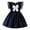 Blue, variant on 3-4 Years Girls Dress Ruffle Sleeves Bridesmaid Wedding Princess Children's Bow Birthday Ball Party Show Evening Clothes