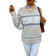 thumbnail image 2 of Women’s Casual Leopard Print Knitted Pullover Sweaters Long Sleeve Crew Neck Jumper Tops, 2 of 6
