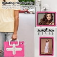 thumbnail image 5 of ELEHOLD Rugged Case for iPad 10th Generation 10.9 inch,Hybrid EVA+PC Shockproof Case 360° Rotatable Foldable Portable Kickstand Kids Friendly Cover with Shoulder Strap,Rose+Beige, 5 of 8