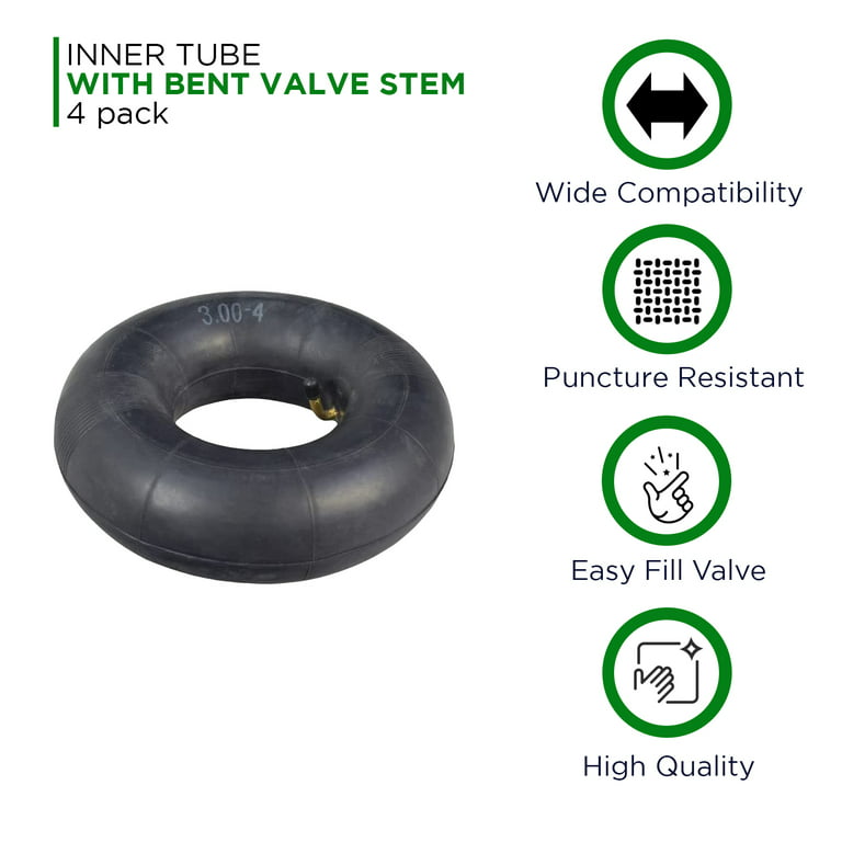 AlveyTech 3.00-4 (10 x 3) Inner Tube with Bent Valve Stem Set for