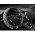 thumbnail image 2 of Fluffy Steering Wheel Cover Soft, Short Plush Gray Steering Wheel Cover for Men and Women with Universal 14.5-15 Inch, 2 of 9