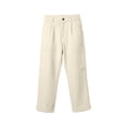 thumbnail image 5 of Miluxas Women's Summer Two Pieces Suits Set Round Neck Short Sleeve Top Wide Leg Pants Business Casual Outfits Sets Beige, 5 of 9