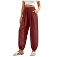 thumbnail image 3 of Noric Women Casual Jogger Pants High Waisted Elastic Waistband with Pockets Loose Fit Cuffed Ankles Workout Trousers, 3 of 9