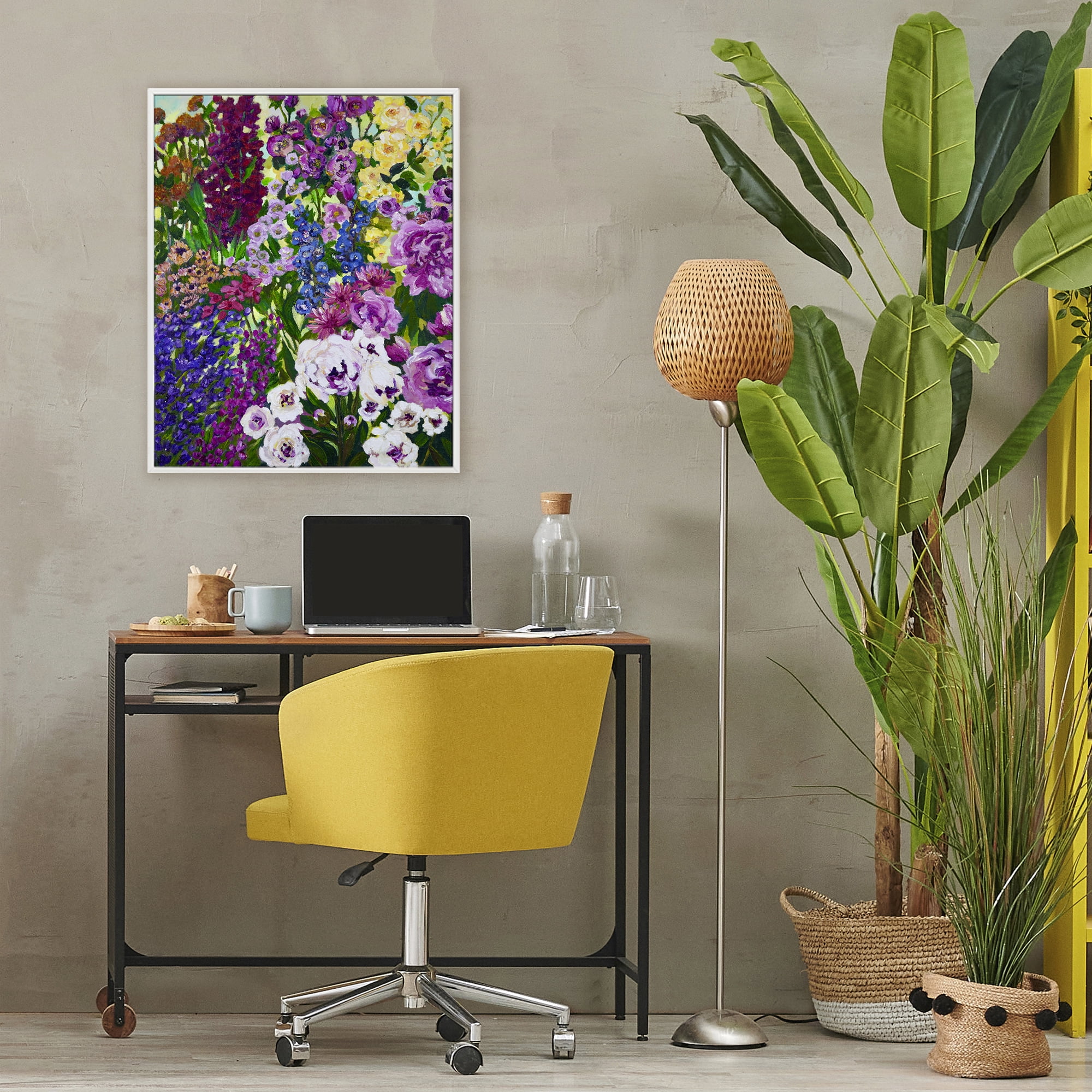 Stupell Industries Lush Greenhouse Garden Flowers White Framed Giclee Art, design by Lee Ann Zirbes