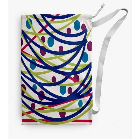 Simply Daisy Doodle Decorations 18 x 29 in Blue Laundry Bag