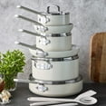 thumbnail image 4 of GreenPan x Bobby Flay 13 Piece Cookware Pots and Pans Set, Professional Grade Aluminum, Ceramic Nonstick, Induction Suitable, Stay-Cool Silicone Handle, Dishwasher & Oven Safe, Cream, 4 of 10