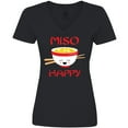 thumbnail image 3 of Inktastic Kawaii Miso Happy Women's V-Neck T-Shirt, 3 of 5