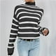 thumbnail image 3 of Prendas de punto a rayas de colores de contraste europeos y americanos para mujer 2023 Otoño e Invierno Tops de punto ajustados suéter con cuello alto, 3 of 3
