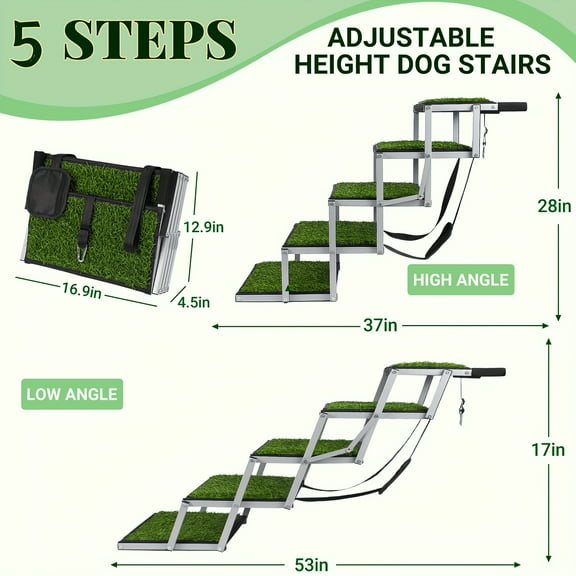 Eurekaly Heavy Duty Car Folding Step Stairs, Non-Slip Textured Surface, 200 Lbs Capacity, Portable SUV, Truck, RV Access Step Ladder For Outdoor Camping, Off-Road Use