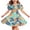 Olive Green-1, variant on QSAWXQZ Girls' Floral Dress Puff Short Sleeve Crew Neck A Line Sundress Loose Casual Outfit for Summer 11 Years