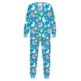 thumbnail image 2 of MAIHAN Easter Pajamas Kids Girls Pajama Boys Long Sleeve Top and Pants Set, Soft Sleepwear for Holiday Family Matching Loungewear(Blue,5-6 Years), 2 of 4