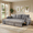 Grey, variant on Xiweot 85" Sectional Sleeper Sofa Bed, L Shaped Couch with Pull Out Bed & Storage Chaise, Corduroy 3 Seat Sectional Couch for Living Room Apartment Small Space (Black) (Black)