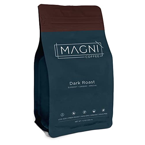 Organic Coffee Low Acid Coffee Ground and Whole Beans for French Press, Espresso, Pourover