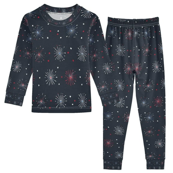 FORMRS Long Sleeve Top and Pants Pajama Set for Niños 2-Piece Sleepwear, Sizes 18M-8Y, Starry Night Pattern