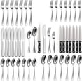 thumbnail image 3 of Juego de Cubiertos de Plata de 48 Piezas con Cuchillo Afilado para Carne - Cubiertos de Acero Inoxidable Duro con Cucharas/Tenedores/Cuchillo de Cena Pulidos Como Espejo para Comer(Plateado 48), 3 of 10