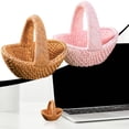 thumbnail image 4 of 1 Pc Miniature Imitation Woven Baskets with Handles Tiny Candy Gifts Basket Mini Flower Basket Mini Woven Basket Small Easter Wicker Baskets with Handle for Favors and Home Decor, 2.28"x2.05", Pink, 4 of 6