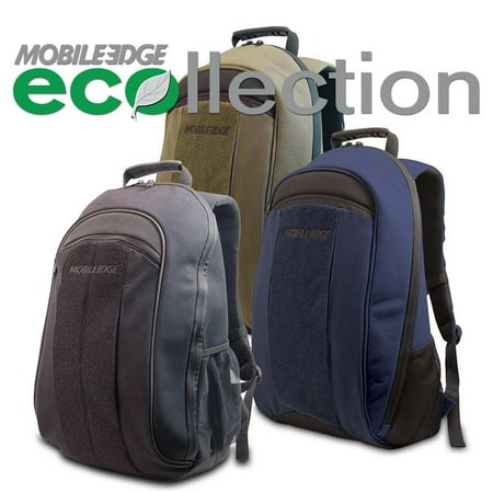 Mobile 17.3" Edge Eco-Friendly Canvas Backpack, Black/Blue