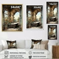 thumbnail image 4 of Designart "Vintage Tile Bathroom IV" Floral Floater Framed Canvas Print, 4 of 7