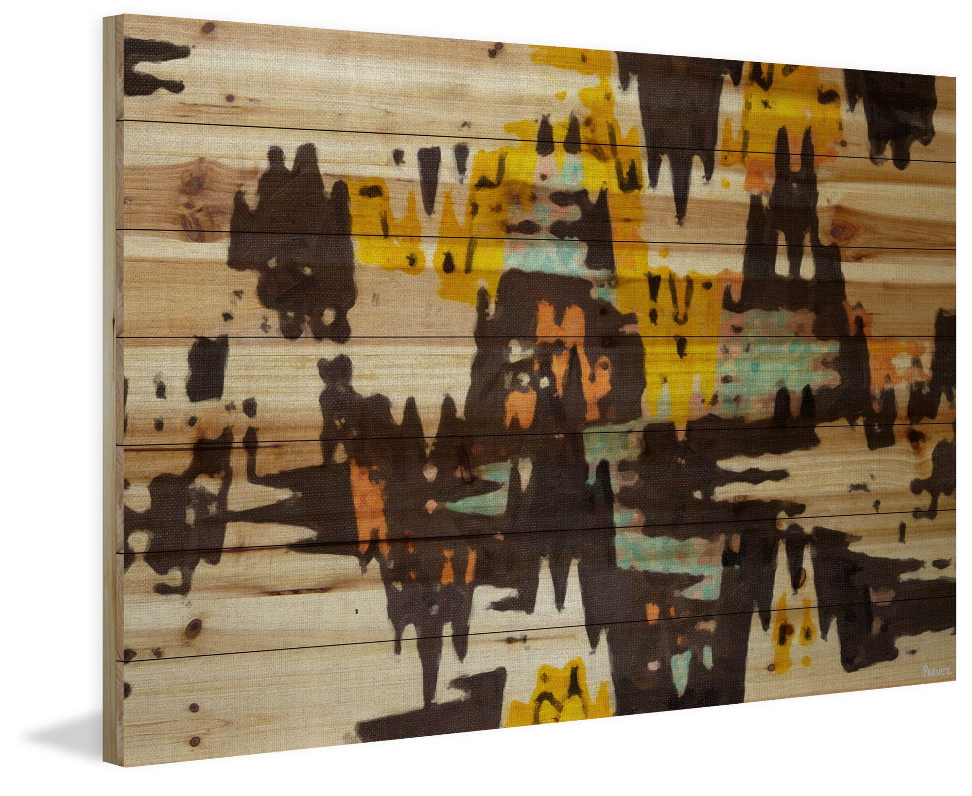 Parvez Michel Inc Parvez Taj - Scandinavian Wood Painting Print on Natural Pine Wood