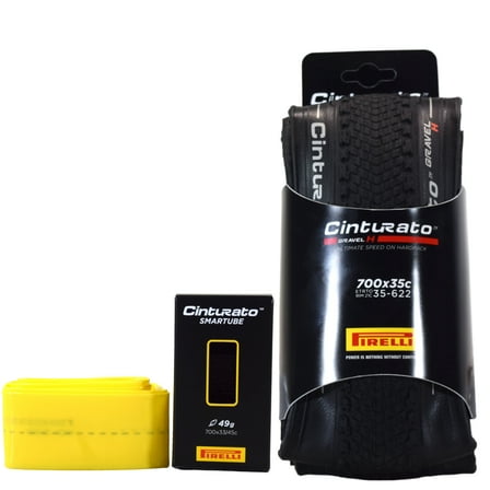 Pirelli Cinturato GRAVEL H 40-622 (700x40c) Gravel Bicycle Tire   SmarTUBE 33/45-622 Presta 60mm - 1 Pack