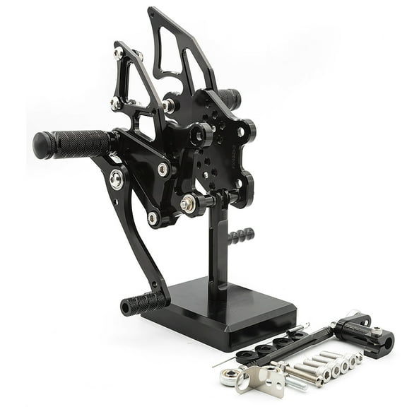 FXCNC CNC Billet Motorcycle Rearset Foot Pegs Rear Set Footrests Fully Adjustable Foot Boards Compatible with YZF R25 R3 2014-2021, MT-25 MT-03 MT25 MT03 2015-2021