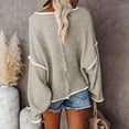 thumbnail image 5 of SGMVNU Women's Casual Oversized Sweaters Loose Soft Knit Long Batwing Sleeve Pullover Sweater Outfit Sweatshirts Tops Khaki S, 5 of 7
