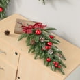 thumbnail image 4 of ​​GiLiling Teardrop Christmas Wreath with Bow and Berry Accents​​ | Artificial Garland with Nut Branches for Xmas Front Door and Wall Decorations with Traditional Holiday Charm, 4 of 9