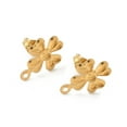 thumbnail image 2 of 304 Stainless Steel Stud Earring Finding with Horizontal Loops Clover Real 18K golden Plated 14.5x11mm Hole: 1.2mm Pin: 1mm, 2 of 3