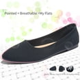 thumbnail image 3 of AOMAIS Women's Fashion Ballet Flats Pointy Toe Flats Mesh Casual Shoes for Women Slip on Shoes(Black,US9), 3 of 10