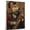 Akita, variant on Barbet Cute Dog Saxophone Stretched Canvas Size 8x12 – Retro Barbet Dog Batter in Action With Saxophone for Themed Living Room