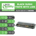 thumbnail image 2 of EcoQuality Black Sushi Trays with Lids 6.37 x 3.5 inch - Disposable Sushi Container Packaging with Cover, Carry Out, Takeout Boxes, Plastic to Go Containers Set, Entrees, Appetizers, BPA Free (900), 2 of 4