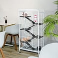 thumbnail image 4 of 52 Inch Multi Level Rolling Pet Cage for Ferrets Chinchillas Squirrels Rabbits with Water Bottle, Durable Metal Frame and Slide Out Tray, White, 4 of 5