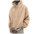 thumbnail image 6 of kamemir Baggy Hoodie Men Mens 2025 Casual Cotton Hooded Collar Drawstring Hoodies Pullover Sweatshirts Casual Long Sleeve Shirts(Brown,S), 6 of 6