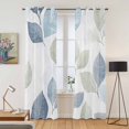 thumbnail image 2 of Sage Green Blue Leaves Kitchen Curtains 84 Inch Length, Vintage Rustic Botanical Grommet Top Bedroom Living Room Curtains, Light Filtering Cafe Curtain Drapes 2 Panels Set 84''x84'', 2 of 9