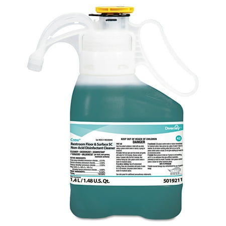 Diversey Crew Restroom Floor/Surface Non-Acid Disinfectant Cleaner, 1.4L Bottle, 2/CT