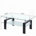 thumbnail image 2 of Tempered Clear Glass 2-Layers Center Table for Living Room, 2 of 5