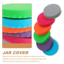 Soimiss 6Pcs Silicone Beverage Can Lid Covers with Multi Color Design