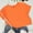 Orange, variant on Summer Tops for Women Novelty Solid Color Sexy Crop Tops Short Sleeved Round Neck Casual Relaxed Fit Workout Tee Blouses